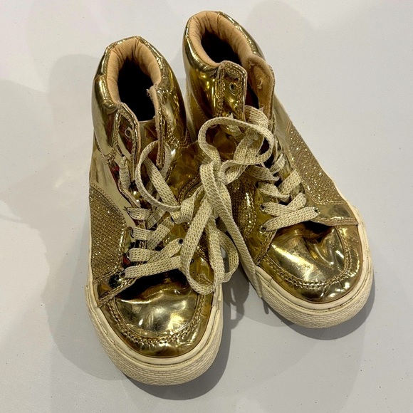 The Children's Place Gold High-Top Sneakers - Picture 1 of 4